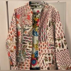 Quilted Floral Patchwork Jacket - Multicolor
